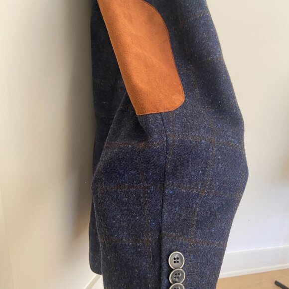 Bottoli Baumler Checked Sport Coat with Elbow Patches - Picture 2 of 9